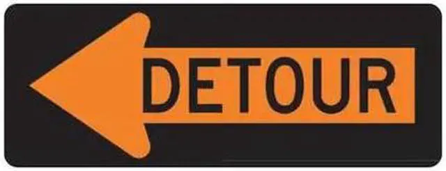 Alt view image 2 of 4 - LYLE M4-10L-48HA Detour Left Traffic Sign, 18 in Height, 48 in Width, Aluminum,