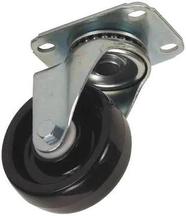 Main image of ZORO SELECT 4W913 Swivel NSF-Listed Plate Caster,Polyolfin,5 in,300 lb,Dlrn