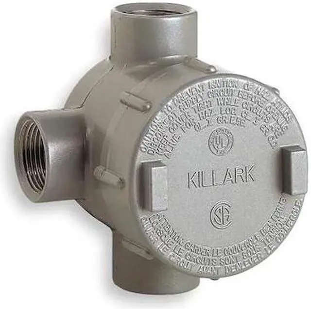Alt view image 3 of 3 - Hubbell Killark Conduit Outlet Body,Alum,Trd Sz 3/4in  GECTT-2