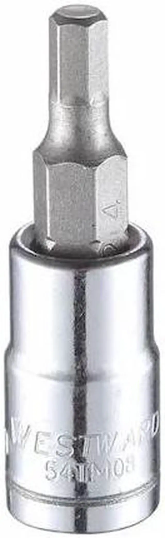 Alt view image 2 of 2 - WESTWARD 54TM08 1/4 in Drive Hex Socket Bit Metric 4 mm Tip, 1 1/2 in L
