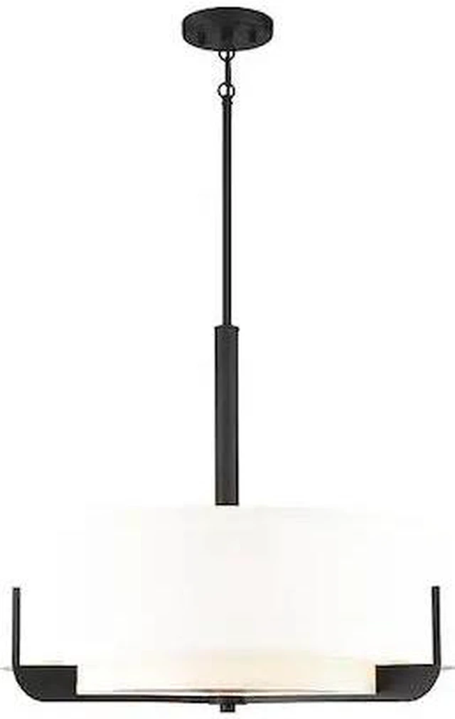 Main image of NUVO 60/6544 Frankie 4-Light 24 in. Pendant Aged Bronze Finish with White Glass