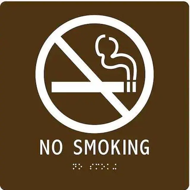 Main image of CONDOR 486G60 No Header, NO SMOKING, 8 in W x 8 in H, Square, Modified Acrylic