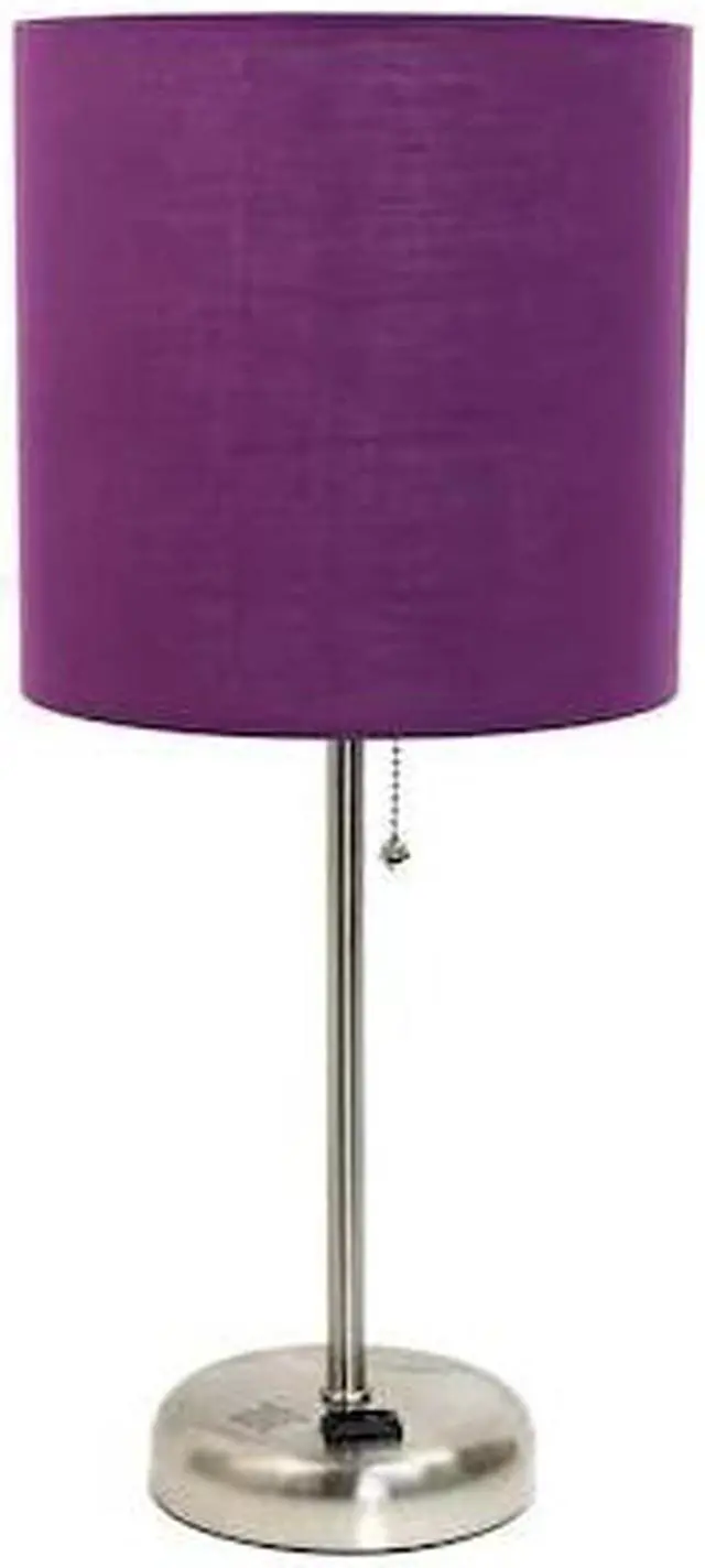 Alt view image 5 of 15 - LimeLights Stick Lamp with Charging Outlet and Fabric Shade
