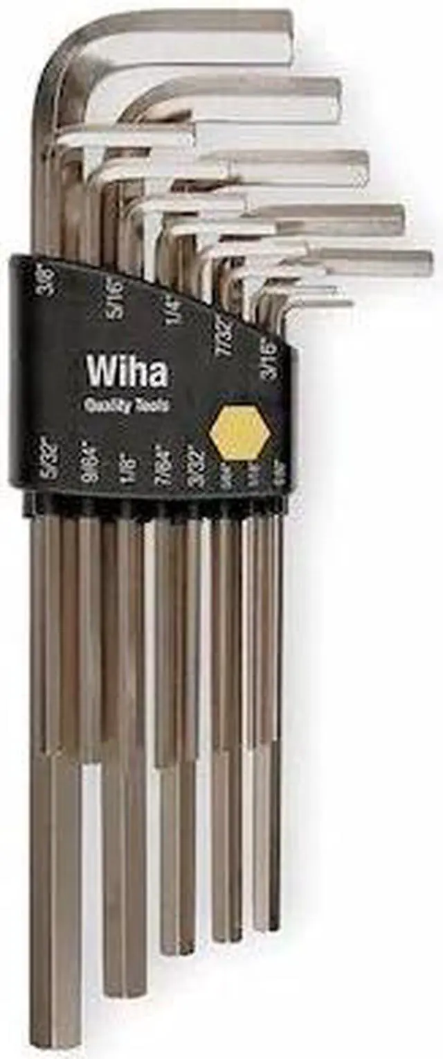 Alt view image 2 of 3 - Hex Key Set, 0.050 - 3/8 In., L-Shaped, Lng