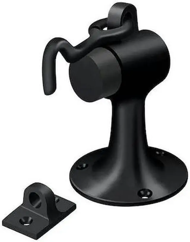 Alt view image 2 of 3 - Solid Brass Floor Mount Bumper w Holder (Paint Black)