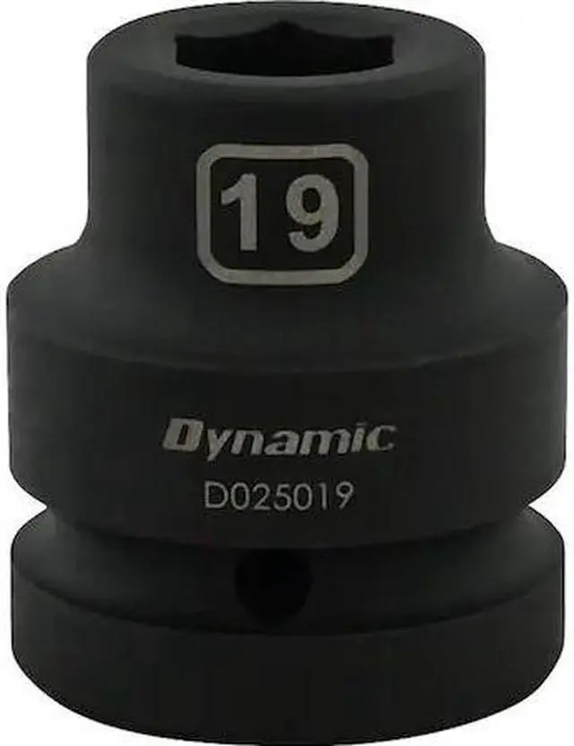 Main image of DYNAMIC D025019 1" Drive Standard Socket, Black Phosphate, Tools 19MM X 1"