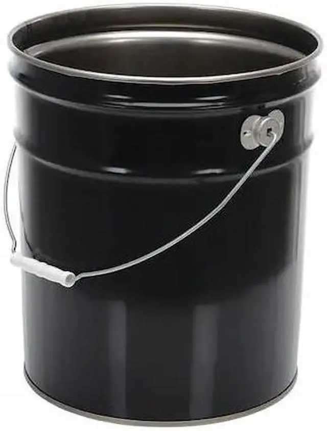 Main image of VESTIL PAIL-STL-RI-UN Steel Pail, Black, Cap 5 Gal, With Lining