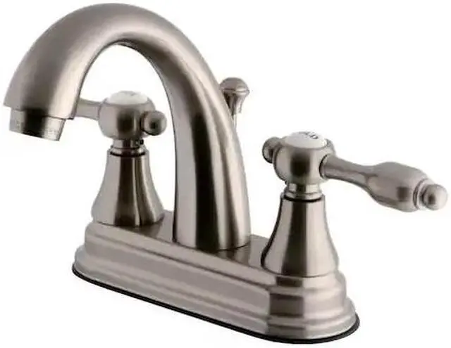 Alt view image 3 of 6 - Kingston Brass KS7618TAL 4 in. Centerset Lavatory Faucet with Metal Pop-Up Drain Assembly, Satin Nickel