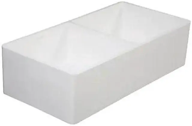 Alt view image 2 of 8 - Gourmetier GKFA361810BCD Solid Surface Double Bowl Farmhouse Kitchen Sink, Matte White