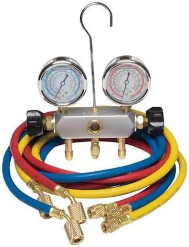 Main image of DAYTON 4PDF9 Manifold Gauge Set, 2 Valve,3 Hoses