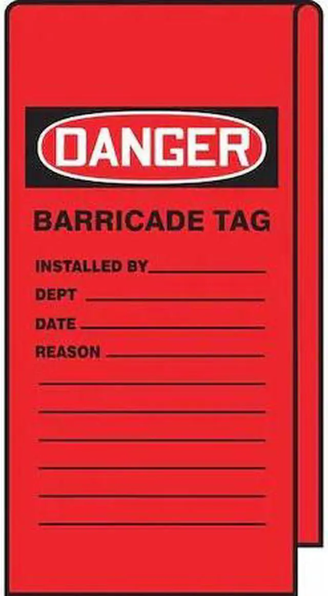 Main image of ACCUFORM TAT116 Wrap 'n Stick™ Tags,Danger Barricade,12x3-1/8in,Vinyl,25/PK