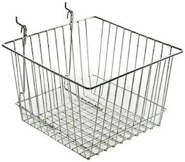 Main image of AZAR DISPLAYS 300622 8"H Chrome Wire Basket, PK2