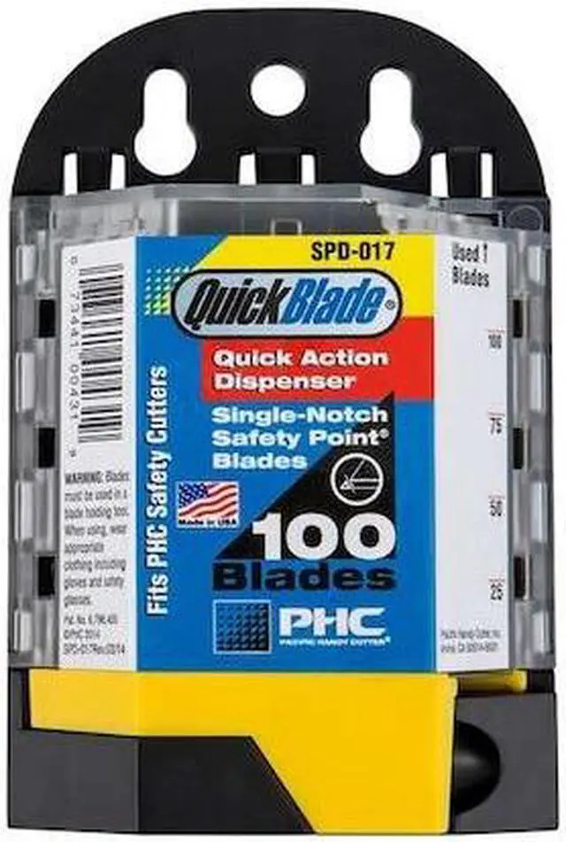 Alt view image 3 of 3 - PACIFIC HANDY CUTTER, INC SPD-017 Safety Blades w/Dispenser,PK100