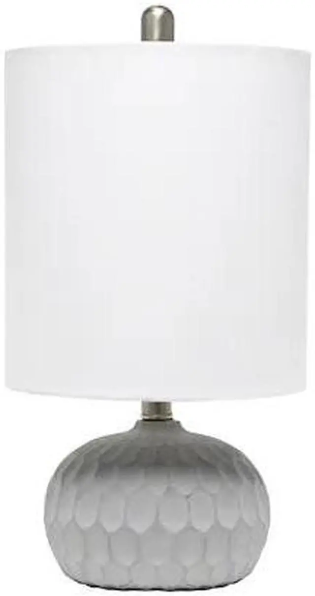Alt view image 5 of 11 - Lalia Home Concrete Thumbprint Table Lamp with White Fabric Shade