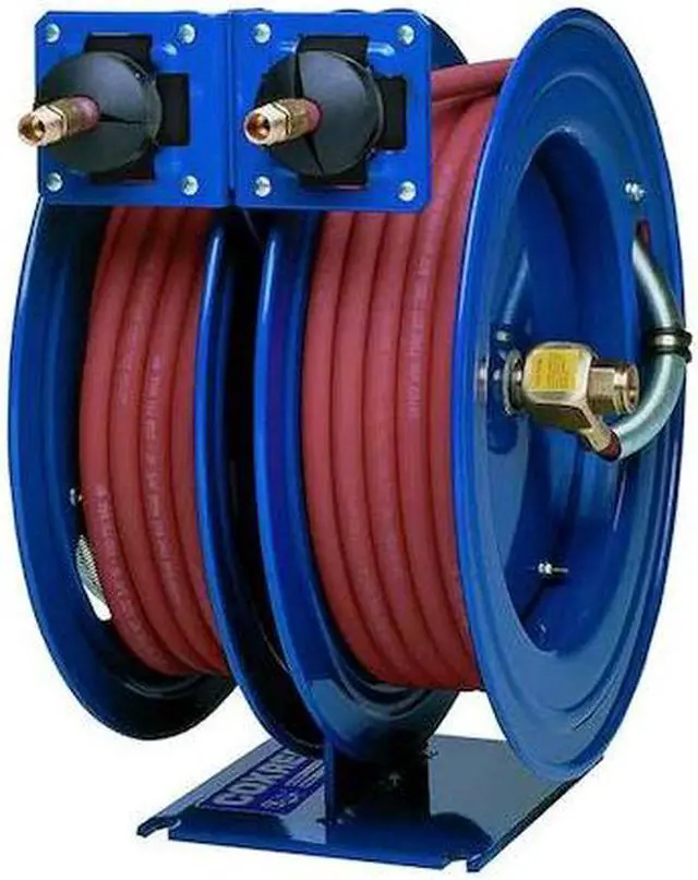 Alt view image 2 of 6 - COXREELS C-LP-350-350 Dual Reel Spring Return Hose Reel, 3/8 in Hose Diameter,
