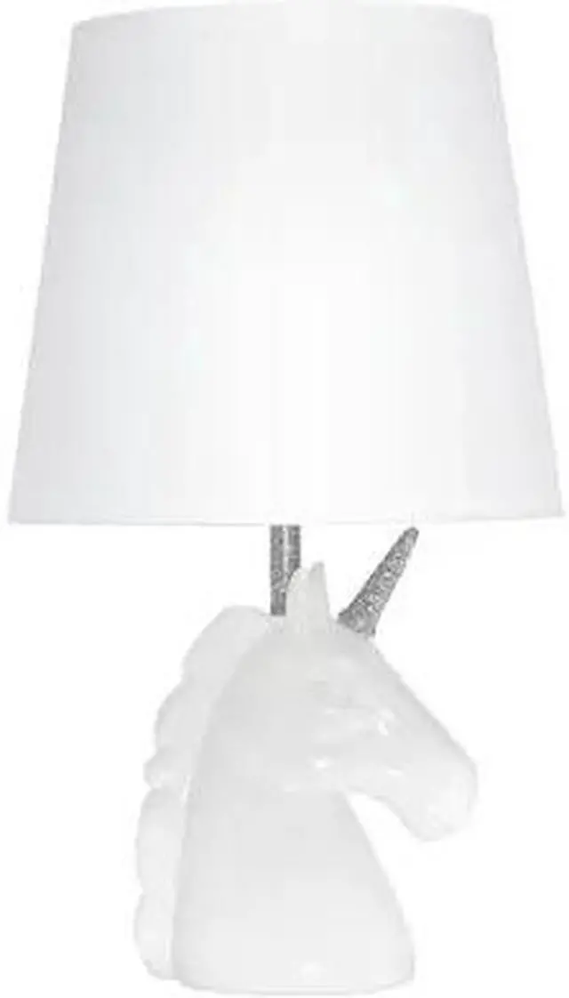 Alt view image 7 of 14 - Simple Designs Sparkling Silver and White Unicorn Table Lamp