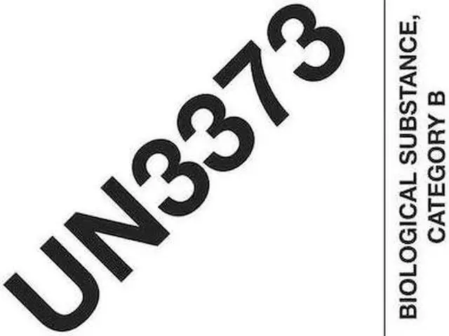 Alt view image 2 of 2 - Tape Logic Labels "UN3373 Biological Substance Category B" 4" x 4 3/4" Black/ DL1404