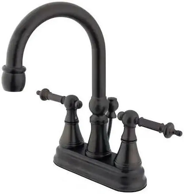 Alt view image 3 of 4 - Kingston Brass KS2615TL 4 Inch Center High Rise Spout Lavatory Faucet - Oil Rubbed Bronze