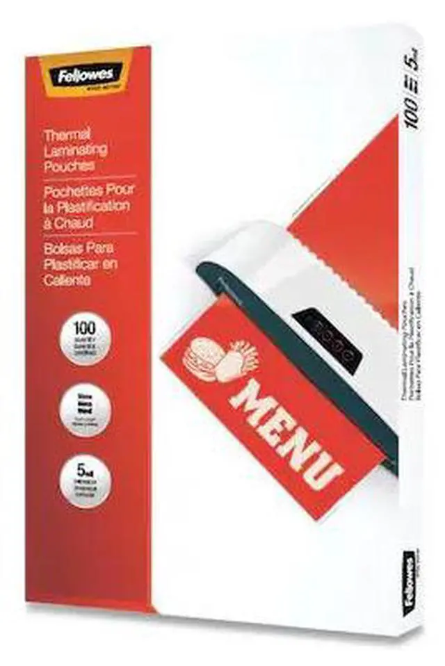Alt view image 12 of 20 - Fellowes Thermal Laminating Pouches Menu 5 mil 100/Pack 5746001