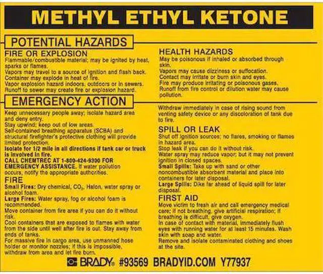 Main image of BRADY 93569 Chemical Label,3-3/4inHx4-1/2inW,PK25