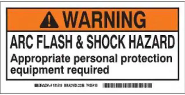 Alt view image 2 of 2 - BRADY 101517 Arc Flash Protection Label,2 In. H,PK100