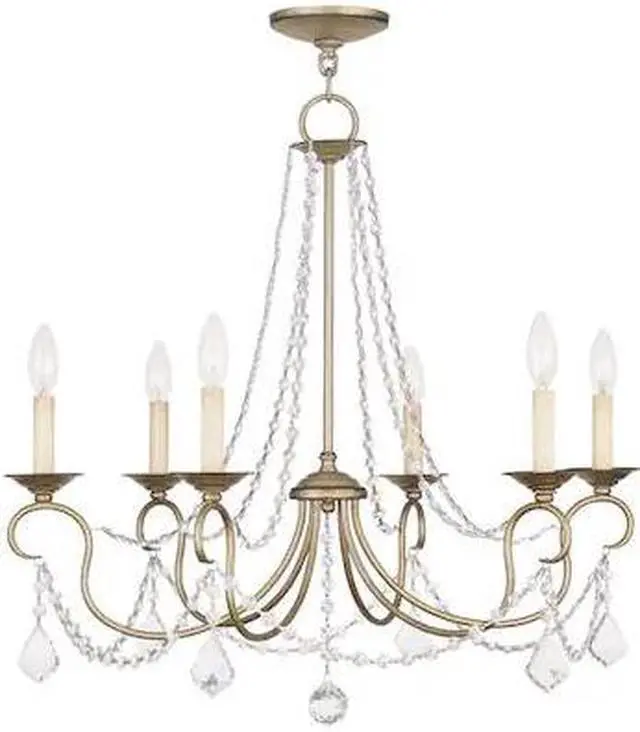 Alt view image 6 of 6 - Livex Lighting Pennington Chandelier in Antique Silver Leaf - 6516-73