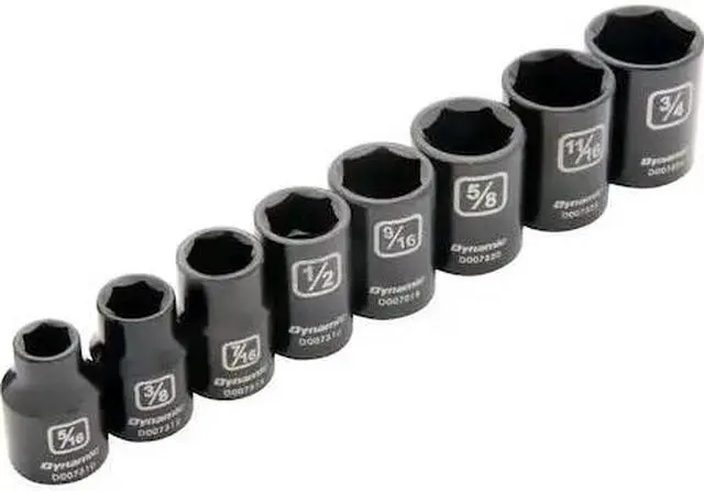 Main image of DYNAMIC D010020 Tools 3/8" Drive 8Pcs 6 Point SAE, Std Impact Socket Set, 5/16"