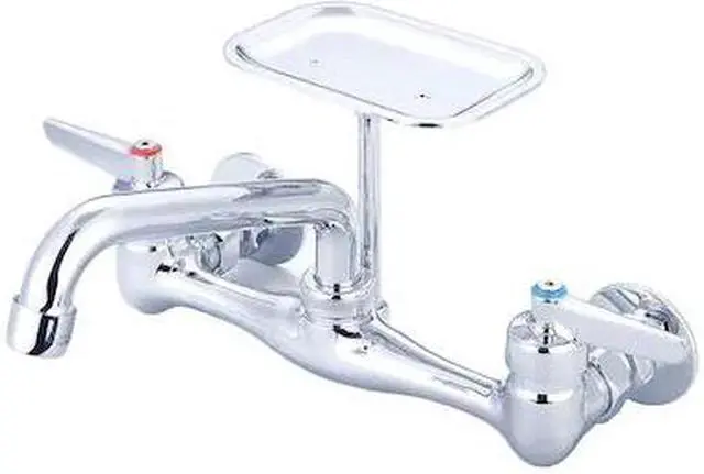 Main image of CENTRAL BRASS 0048-SLE0 Two Handle Wallmount Kitchen Faucet, NPT, Wallmount,