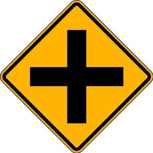 Main image of LYLE W2-1-24HA Traffic Sign,24 x 24In,BK/YEL,SYM,MUTCD
