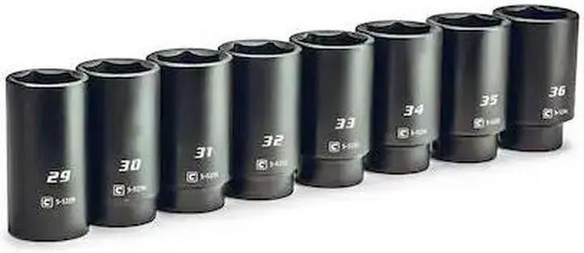 Main image of CAPRI TOOLS CP55000-8JMD 1/2 in. Drive Jumbo Deep Impact Socket Set, 29 to 36