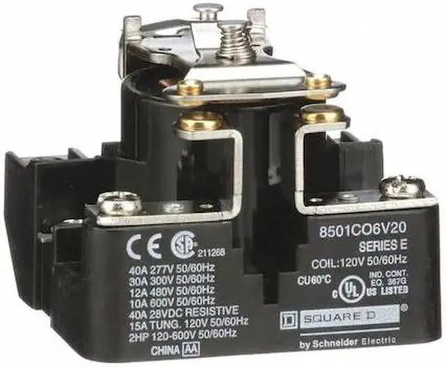 Alt view image 3 of 3 - SCHNEIDER ELECTRIC 8501CO6V20 Through Panel, Open Power Relay, Square, 30 A, 4,