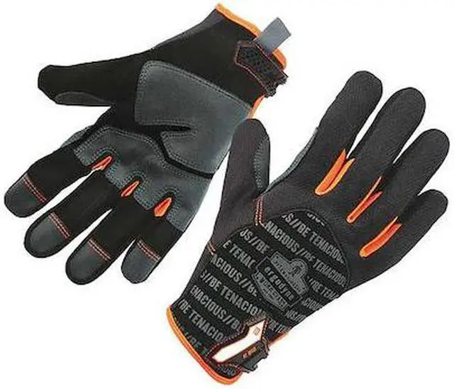 Main image of PROFLEX BY ERGODYNE 810 Mechanics Gloves, AX Suede Palm, S, Black/Gray