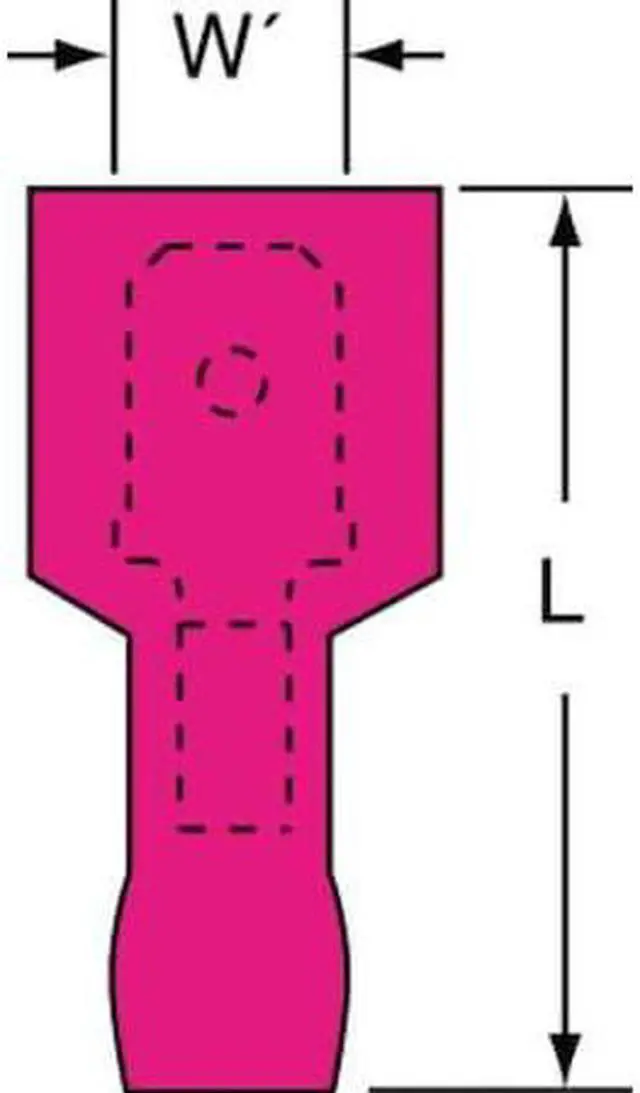 Main image of 3M MTI18-250Q Male Disconnect, Red, 22-18AWG, PK25