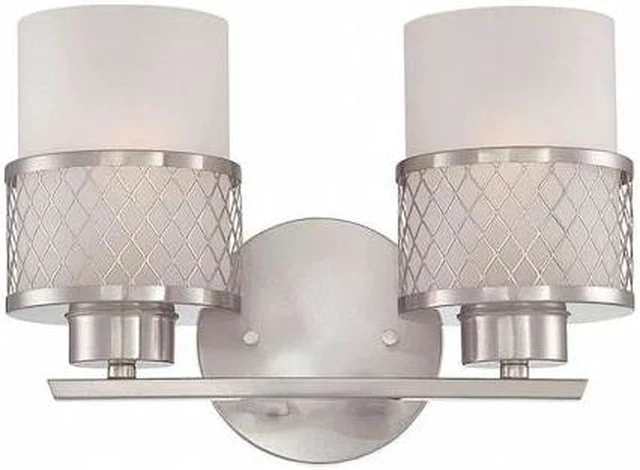 Alt view image 3 of 3 - nuvo 60/4682 two light vanity, pwt, nckl, b/s, slvr