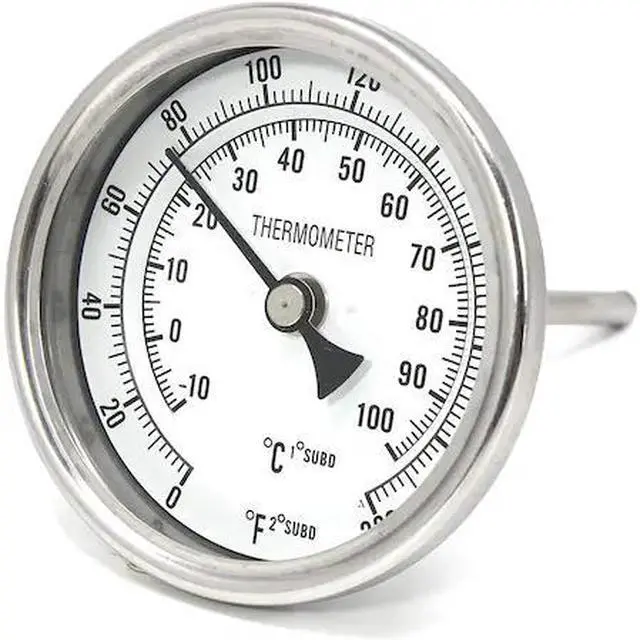 Main image of CONCORD PF300-C-4 3" 304 Stainless Steel Thermometer Glass Dial Brew Kettle Pot