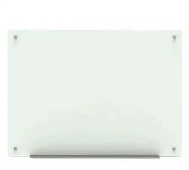 Alt view image 6 of 11 - Luxor Magnetic Wall-Mounted Glass Board - 48" x 36" - White Surface - Silver Aluminum Frame WGB4836M