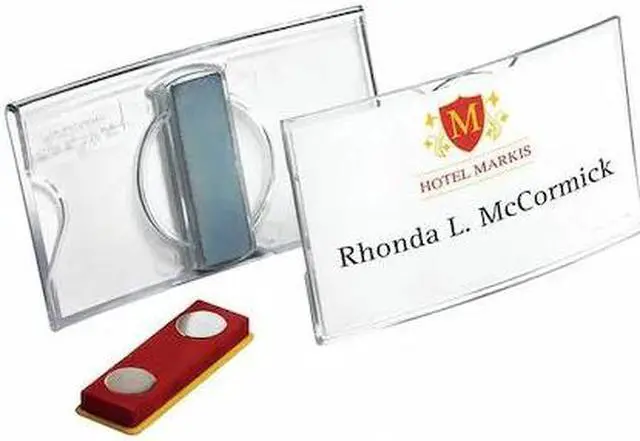Main image of DURABLE OFFICE PRODUCTS 812319 Name Badge,Magnet,1/4" W,1-11/16" H,PK25