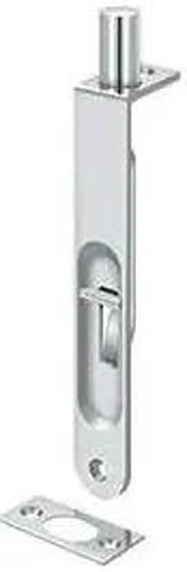 Alt view image 2 of 2 - Deltana 6FBR26 6 in. Heavy Duty Flush Bolt Round, Bright Chrome - Solid Brass