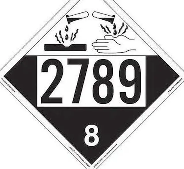 Main image of LABELMASTER ZT4-2789 Corrosive Placard,UN 2789,PK25