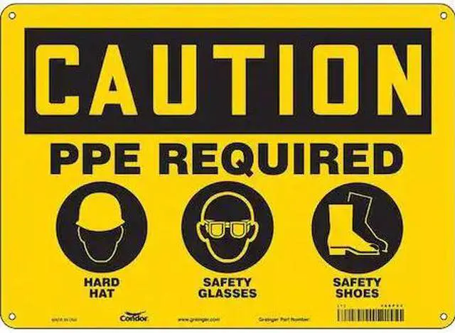 Main image of CONDOR 468P24 Safety Sign, 10 in Height, 14 in Width, Aluminum, Horizontal
