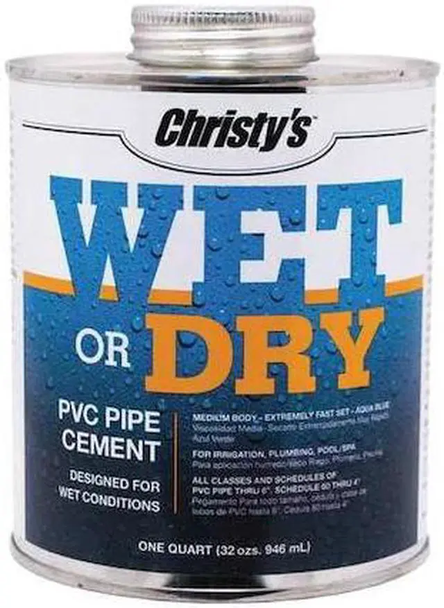 Alt view image 2 of 2 - CHRISTYS RH-WET-QT-12 Pipe Cement,Aqua Blue,32 oz.
