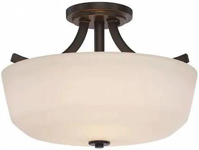 Main image of NUVO 60-5926 Laguna 2 Light Semi Flush White Glass Forest Bronze