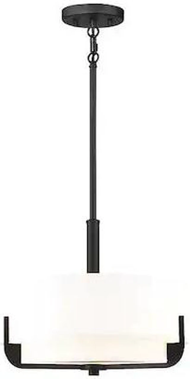 Main image of NUVO 60/6543 Frankie 3-Light 14 in. Pendant Aged Bronze Finish with White Glass