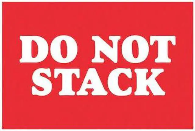 Main image of TAPE LOGIC DL1615 Tape Logic® Labels, "Do Not Stack", 2 x 3", Red/White,