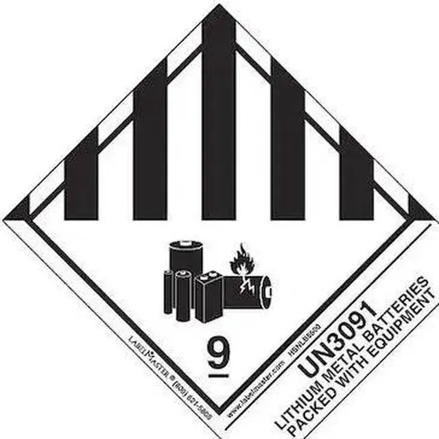 Main image of LABELMASTER HSNLB5600 UN3091 Lithium Metal Battery,PK500