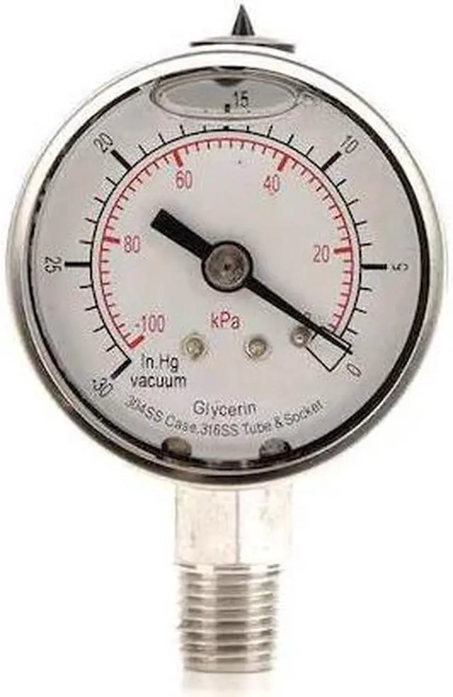 Main image of ZORO SELECT 4CFF4 Vacuum Gauge,Liquid Filled,2 In