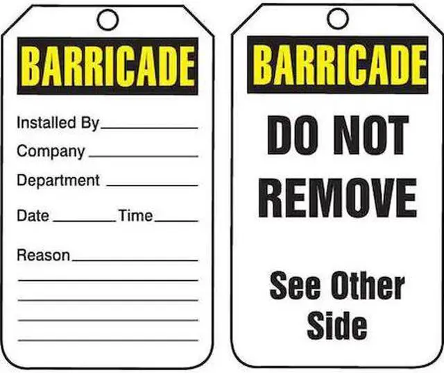 Alt view image 2 of 2 - ACCUFORM TAB101PTP Barricade Tag,5-3/4 x 3-1/4,PK25