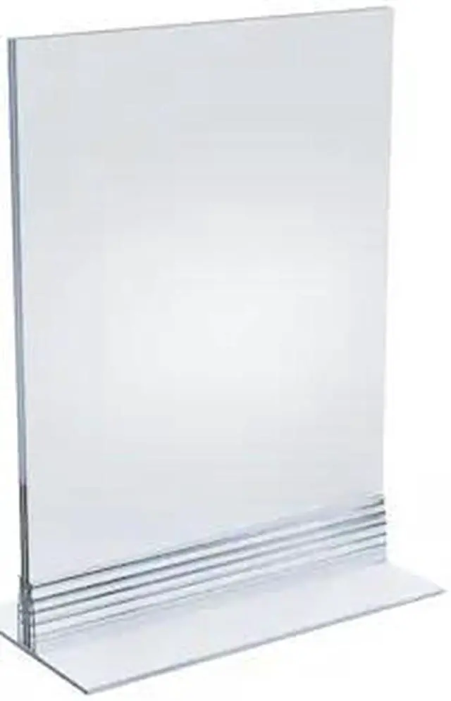 Alt view image 2 of 4 - Azar Displays 102733 Clear Acrylic Double Sided Sign Holder 5.5" x 8.5" Vertical/Horizontal with T Strip, 10-Pack