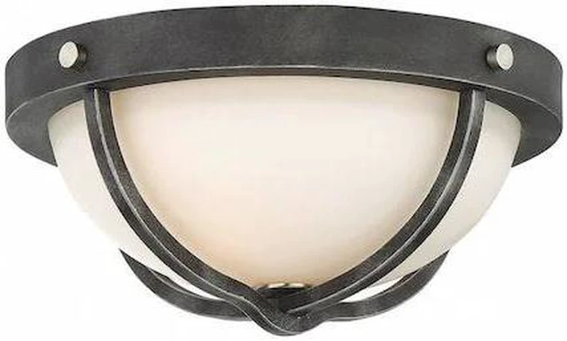 Main image of NUVO 60-6126 2-Light Sherwood Flush Mount Fixture Iron Black with Brushed