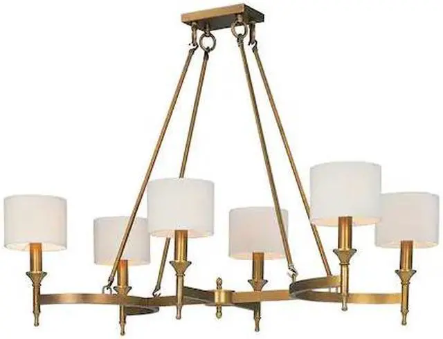 Main image of MAXIM 22376OMNAB Fairmont 6-Light 22" Wide Natural Aged Brass Chandelier